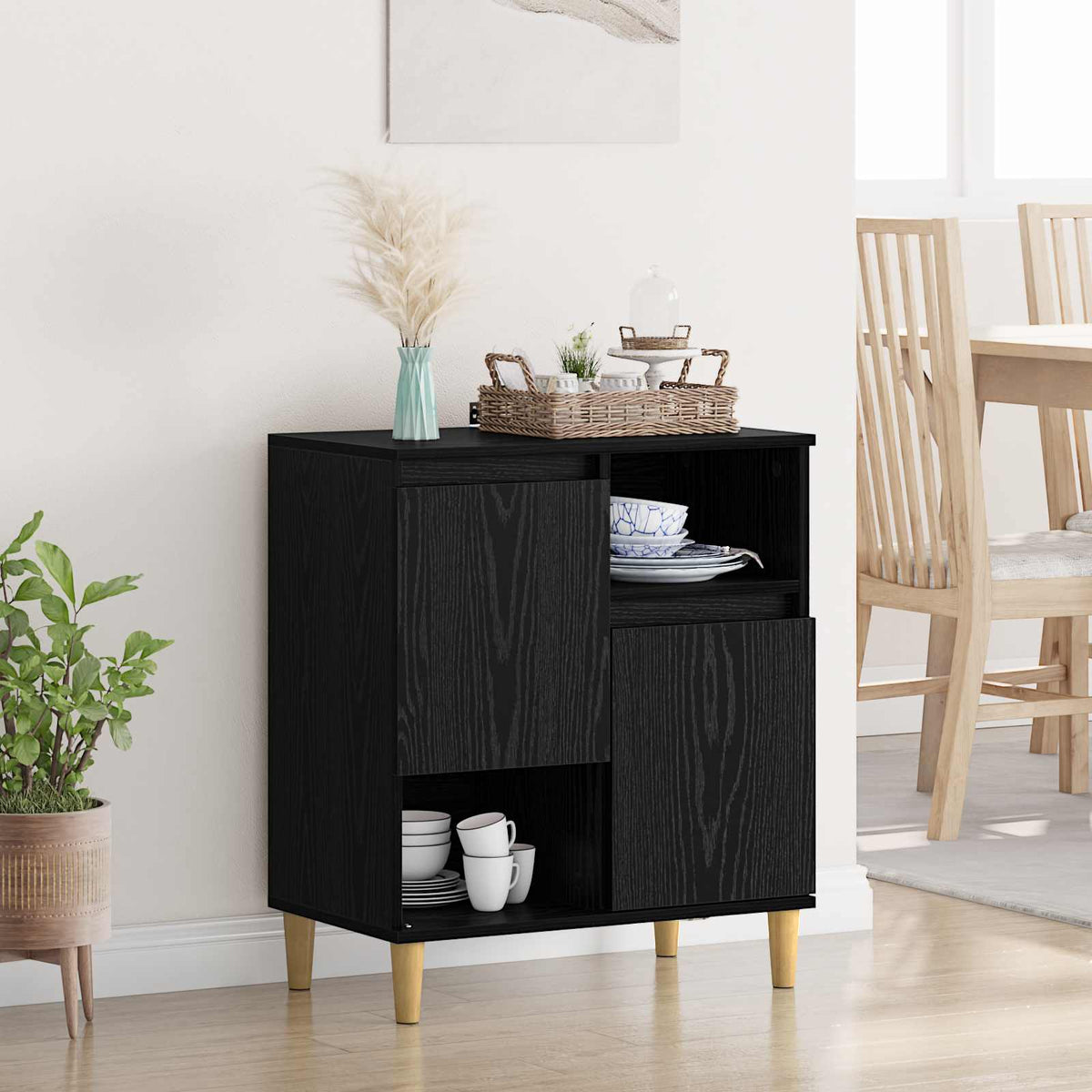 Sideboard Sort eg 35 x 60 x 70 cm Konstrueret træ