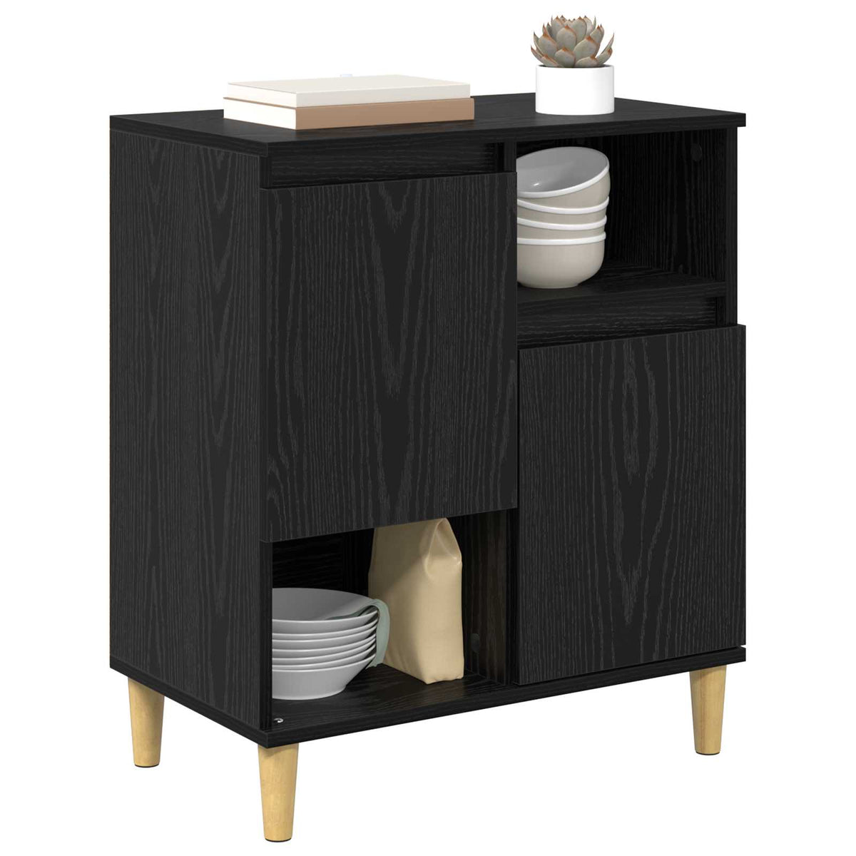 Sideboard Sort eg 35 x 60 x 70 cm Konstrueret træ
