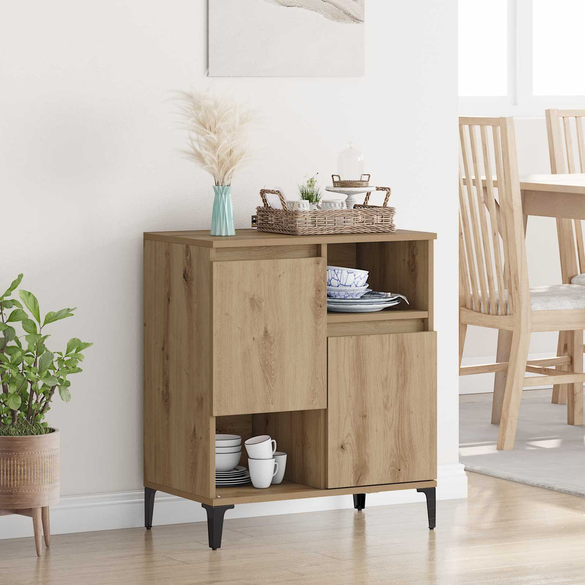 Sideboard Artisan Egetræ 60 x 35 x 70 cm Konstrueret træ
