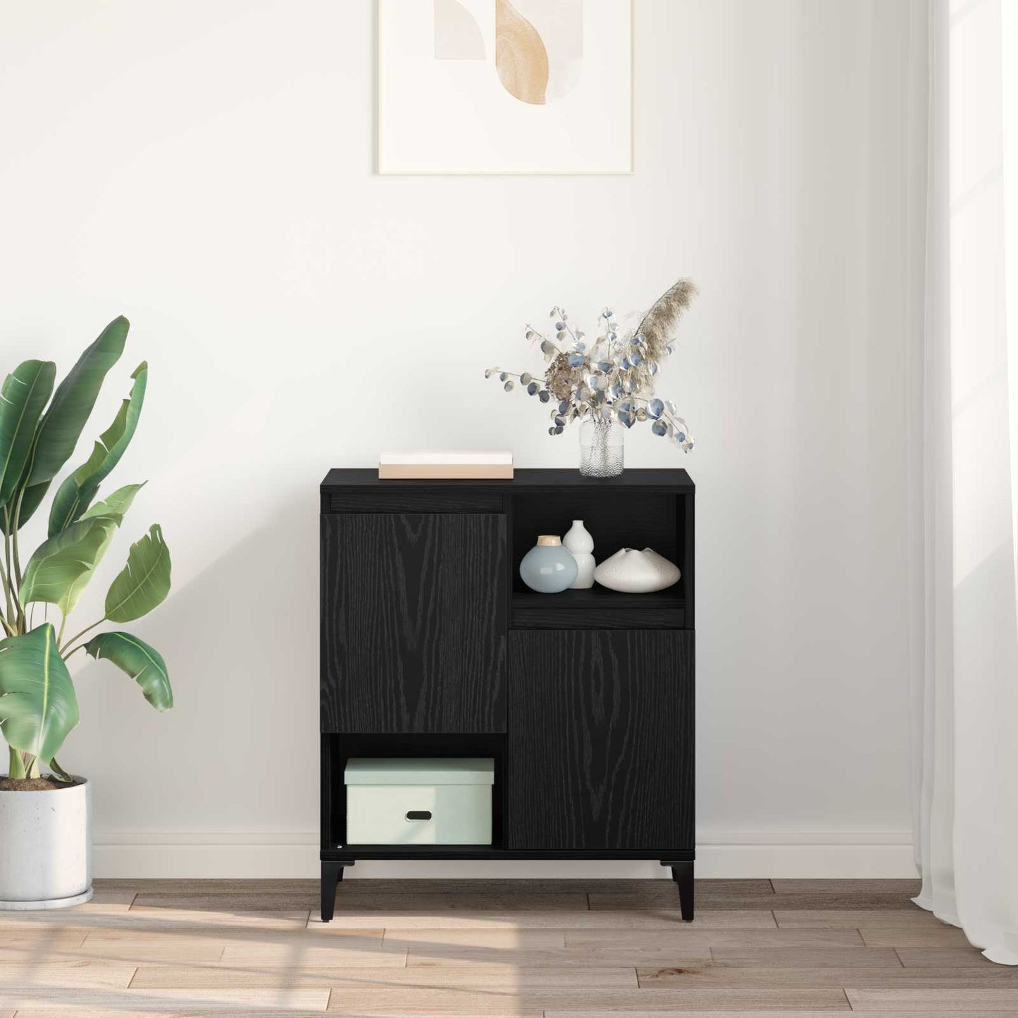 Sideboard Sort eg 60 x 35 x 70 cm Konstrueret træ