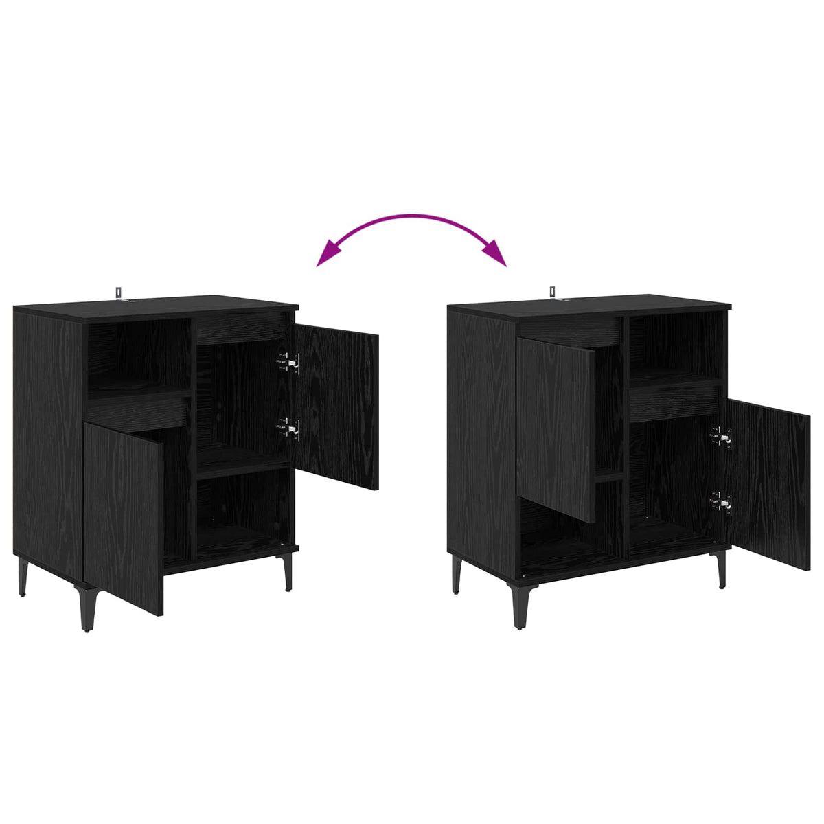 Sideboard Sort eg 60 x 35 x 70 cm Konstrueret træ
