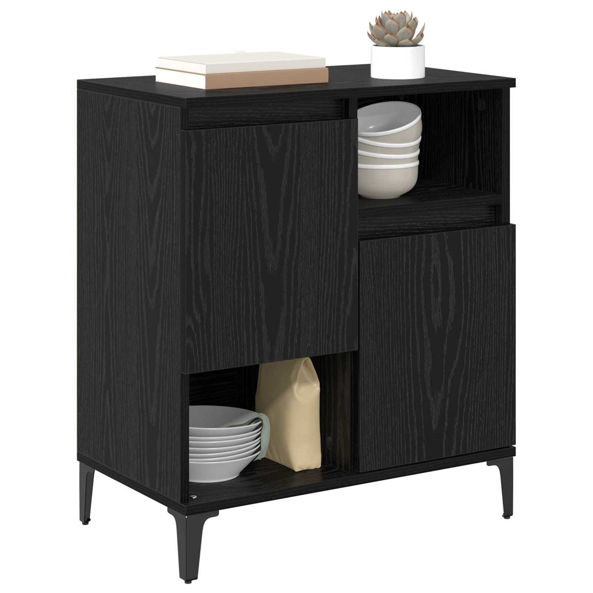 Sideboard Sort eg 60 x 35 x 70 cm Konstrueret træ