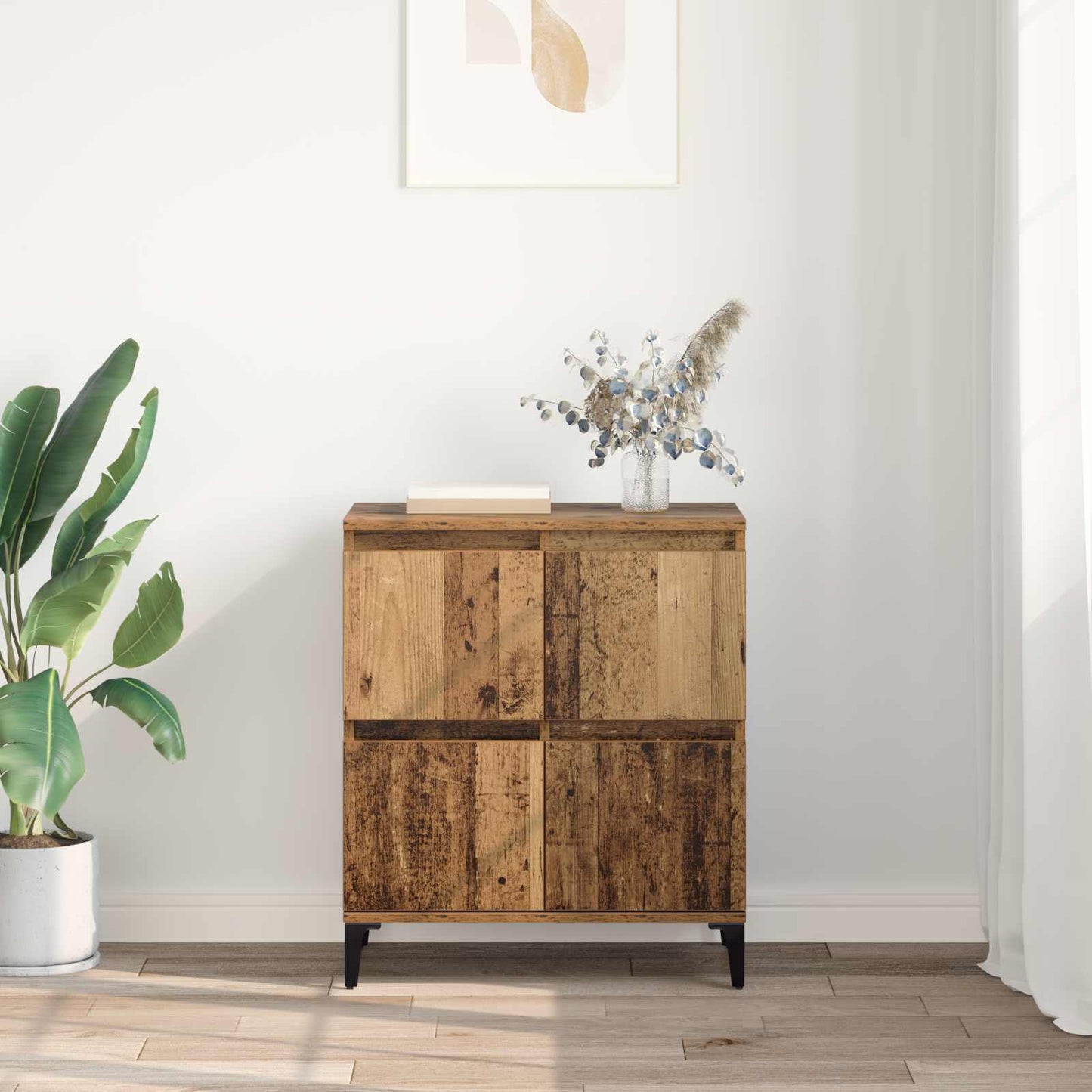 Sideboard Gammelt træ 60 x 35 x 70 cm Ingeniørt træ og jern