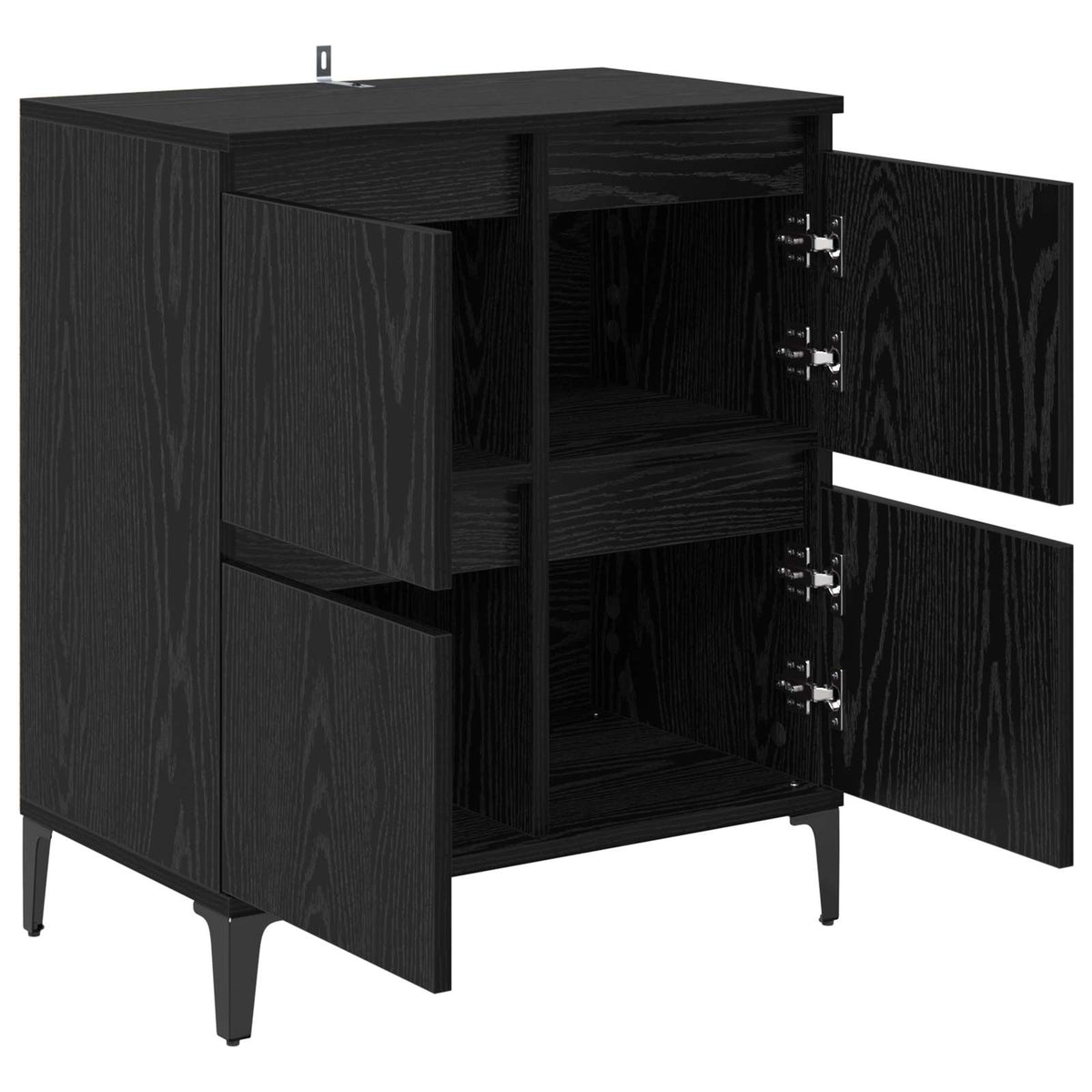 Sideboard Sort eg 60 x 35 x 70 cm Ingeniørt træ og jern