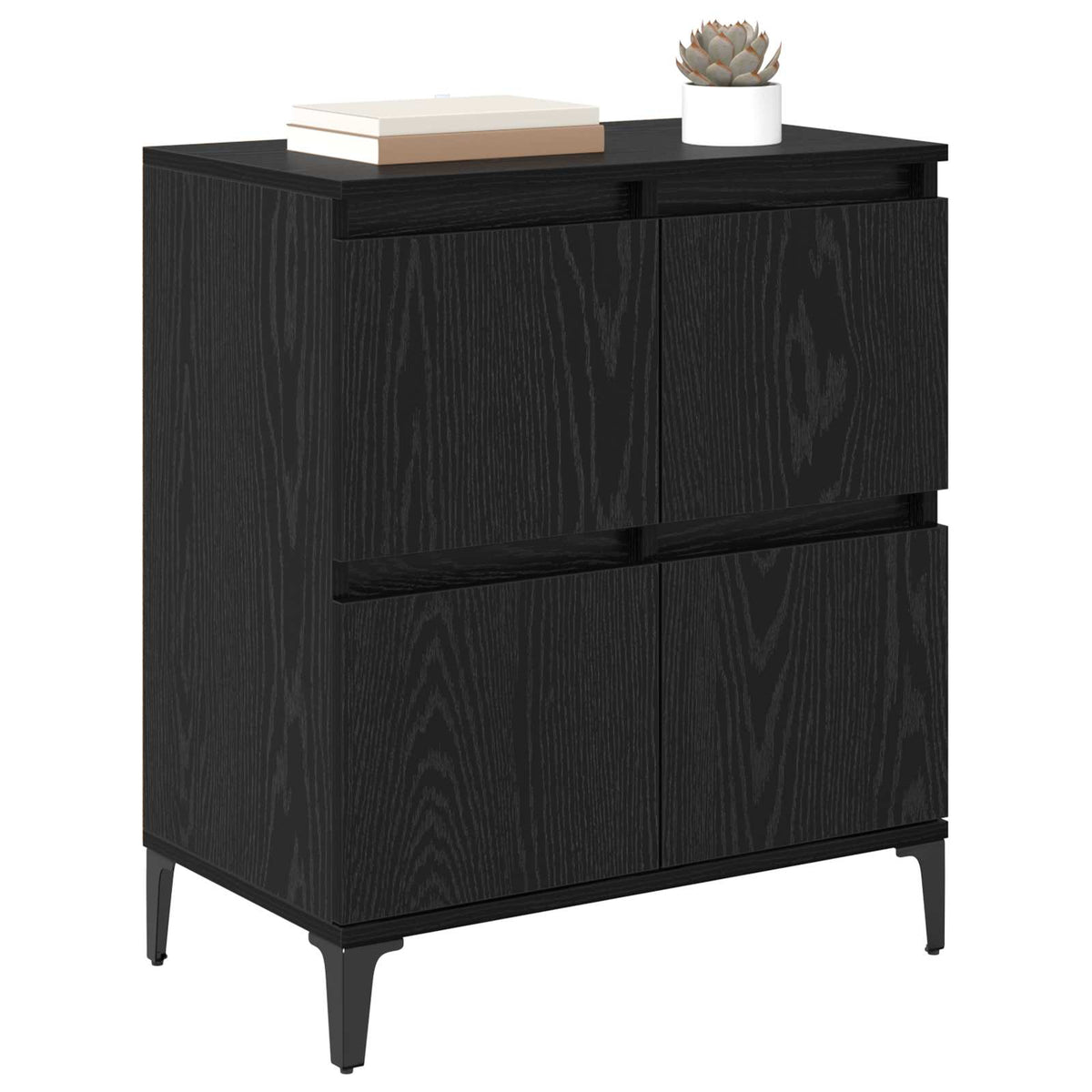 Sideboard Sort eg 60 x 35 x 70 cm Ingeniørt træ og jern