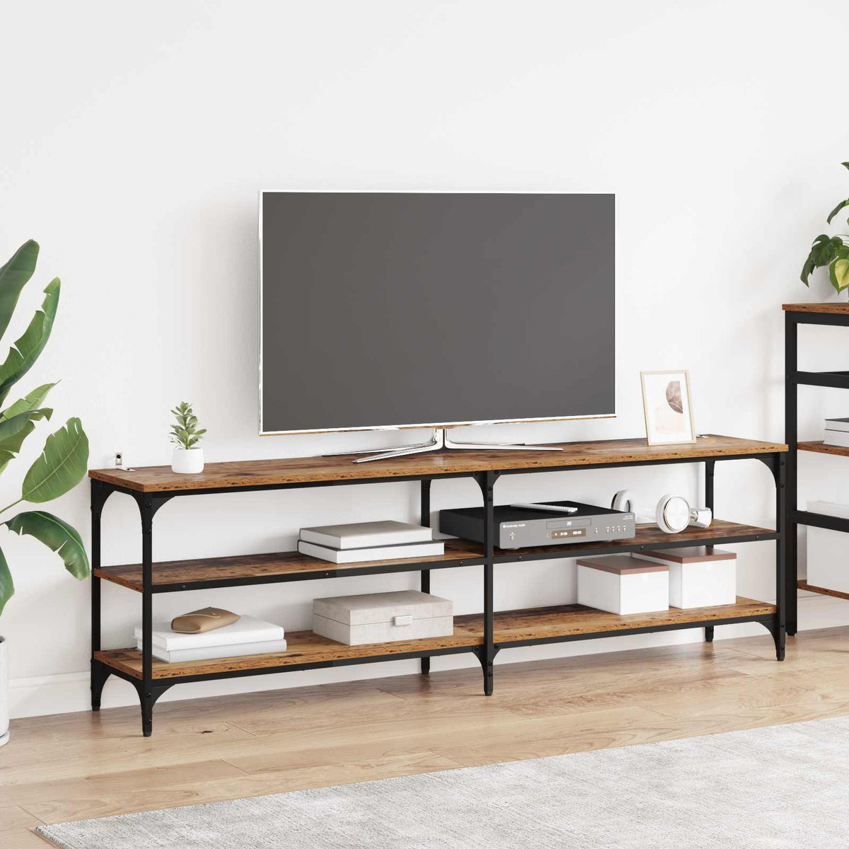 TV-skab Gammelt træ 160 x 30 x 50 cm Ingeniørt træ og jern