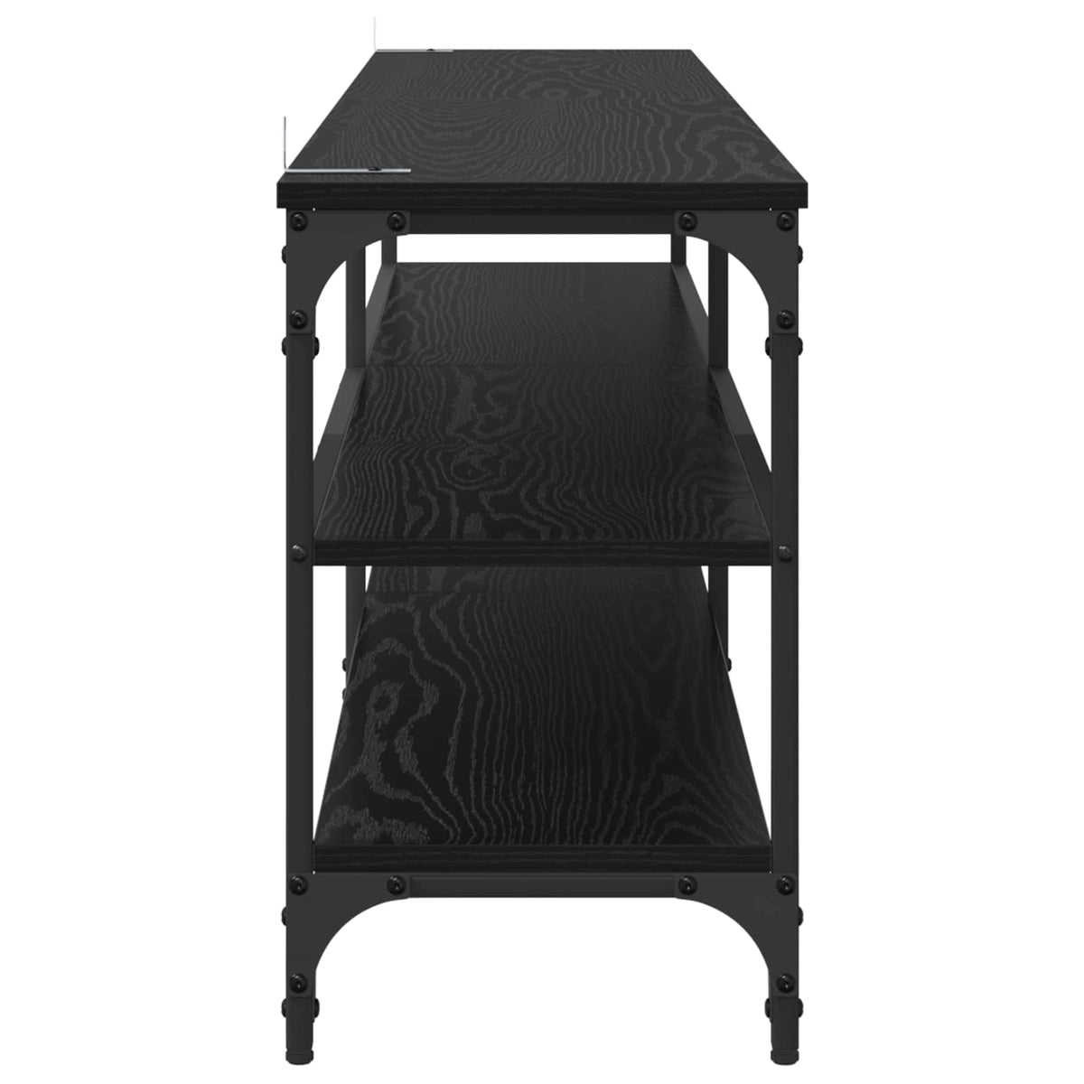 TV-skab 160 x 30 x 50 cm Sort eg Ingeniørt træ og jern