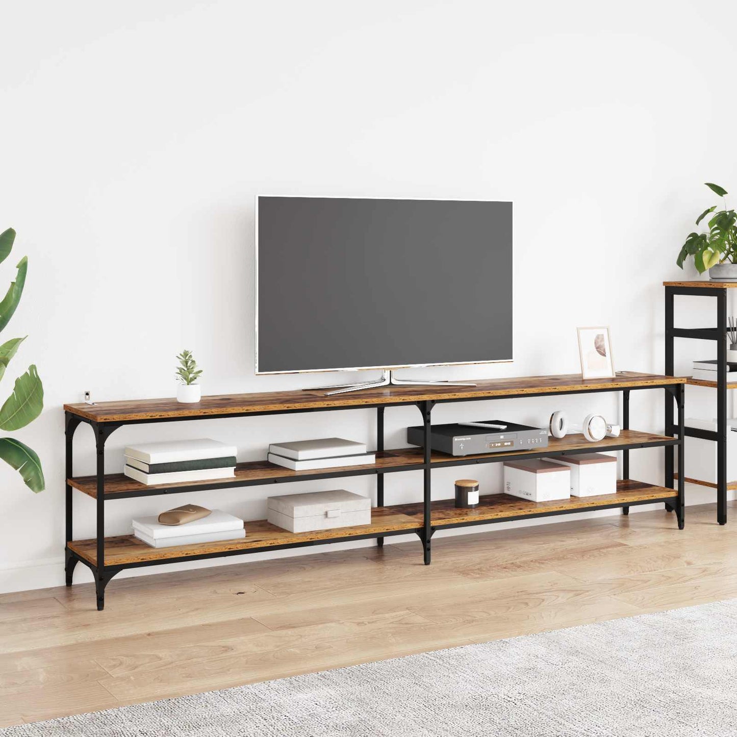 TV-skab 200 x 30 x 50 cm Gammelt træ Ingeniørt træ og jern