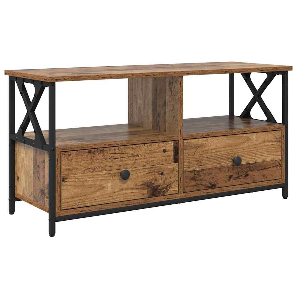 TV-skab Gammelt træ 90 x 33 x 45 cm Ingeniørtræ og stål
