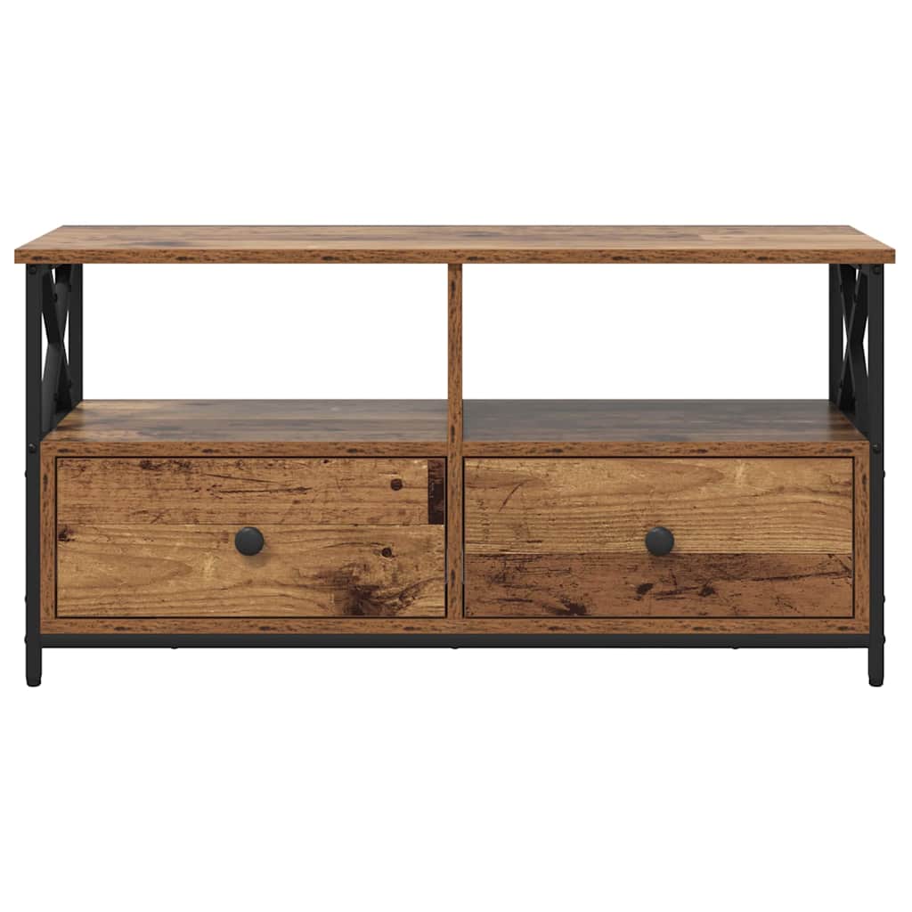 TV-skab Gammelt træ 90 x 33 x 45 cm Ingeniørtræ og stål