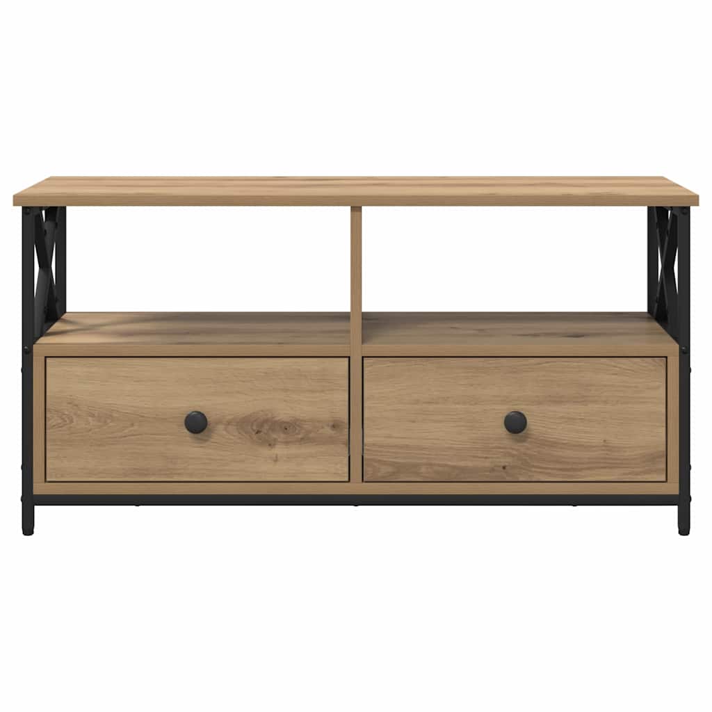 TV-skab 90 x 33 x 45 cm Artisan Egetræ Ingeniørtræ og stål