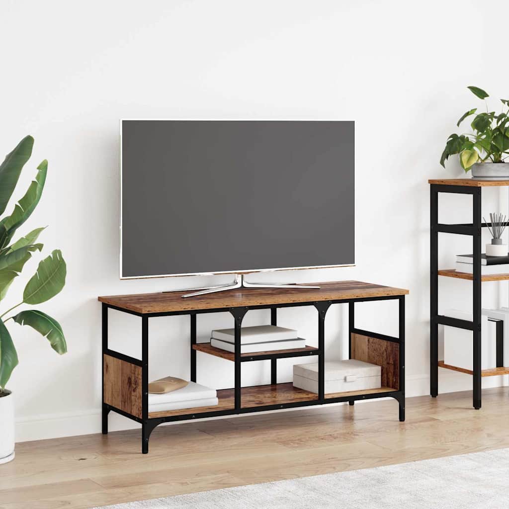 TV-skab Gammelt træ 100 x 35 x 45 cm Ingeniørt træ og jern