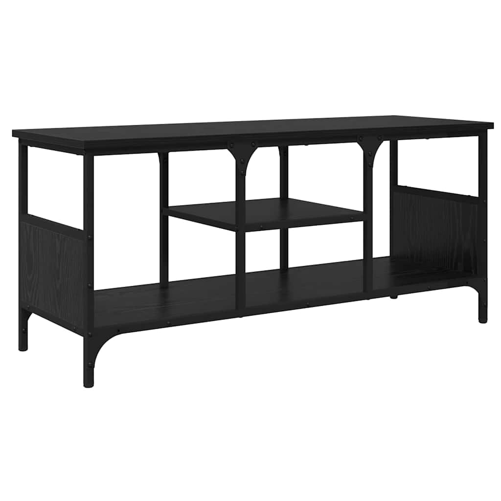 TV-skab Sort eg 100 x 35 x 45 cm Ingeniørt træ og jern