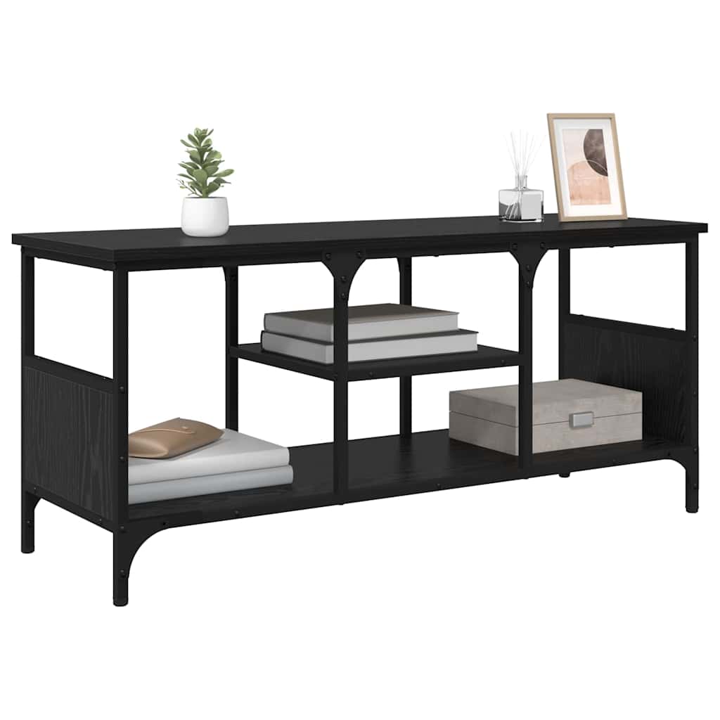 TV-skab Sort eg 100 x 35 x 45 cm Ingeniørt træ og jern