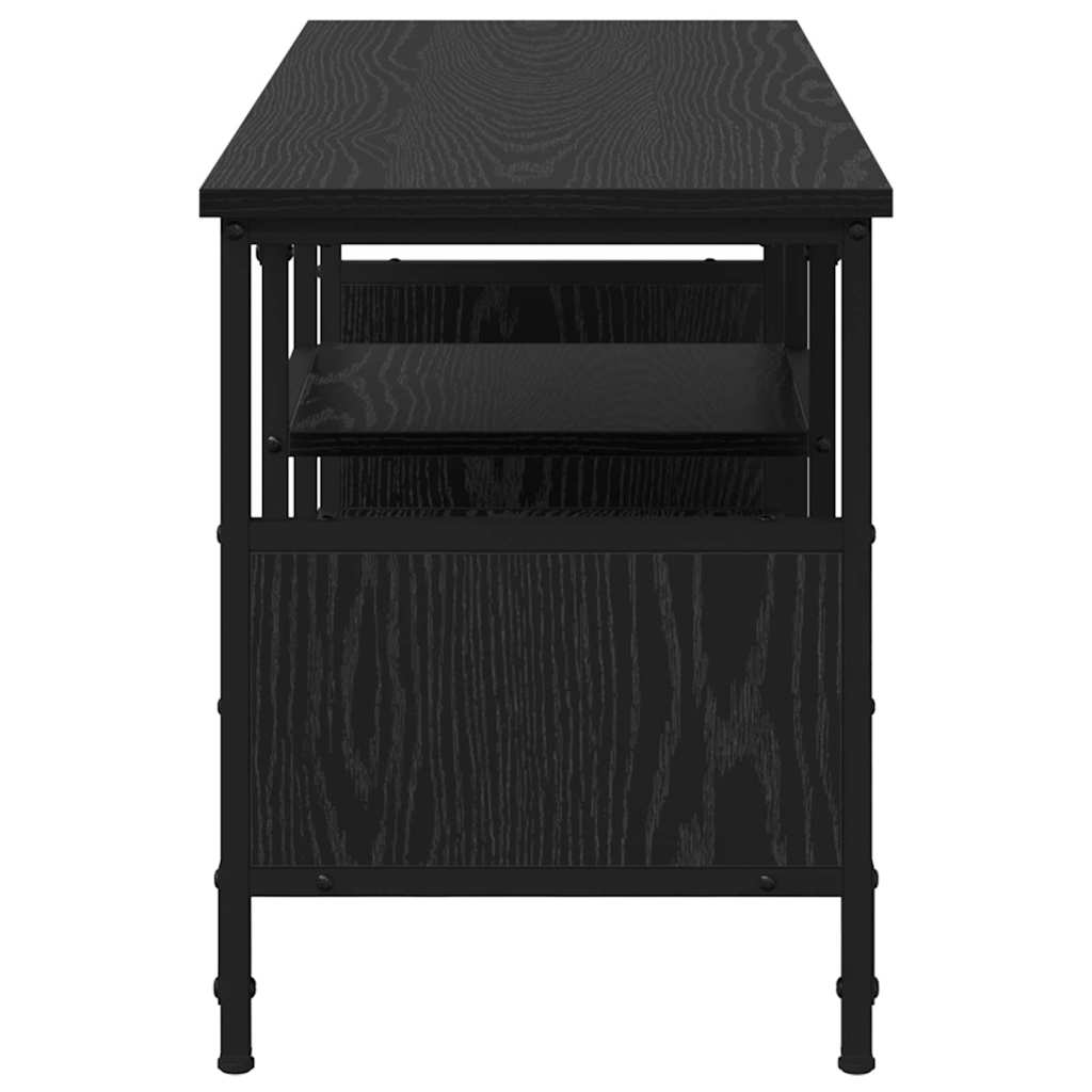 TV-skab Sort eg 100 x 35 x 45 cm Ingeniørt træ og jern