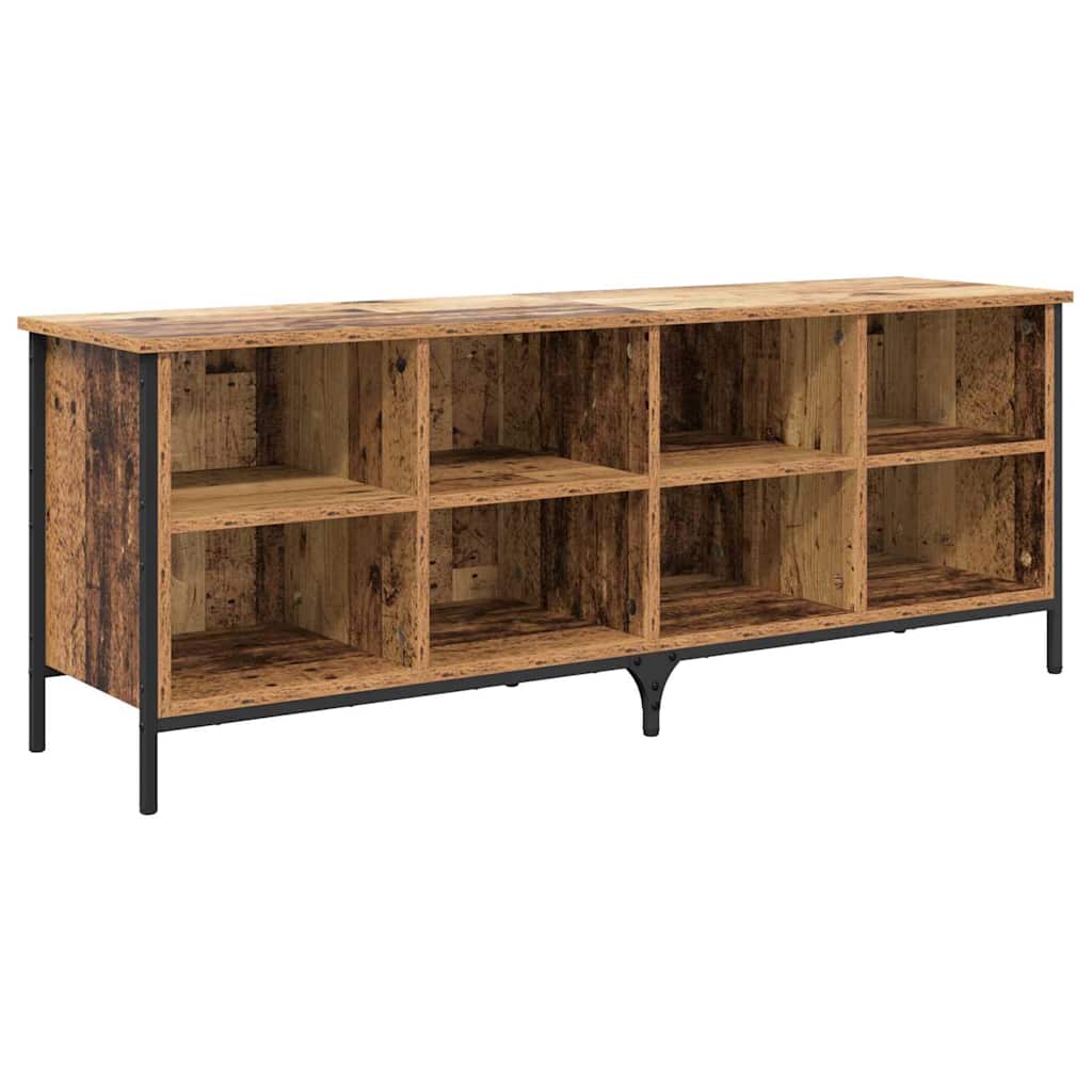 Sko skab 131 x 35 x 50 cm Ingeniørt træ og jern Gammelt træ