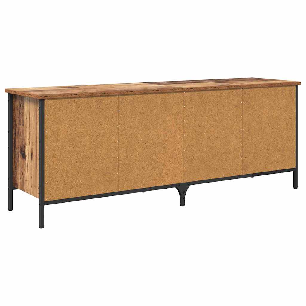 Sko skab 131 x 35 x 50 cm Ingeniørt træ og jern Gammelt træ