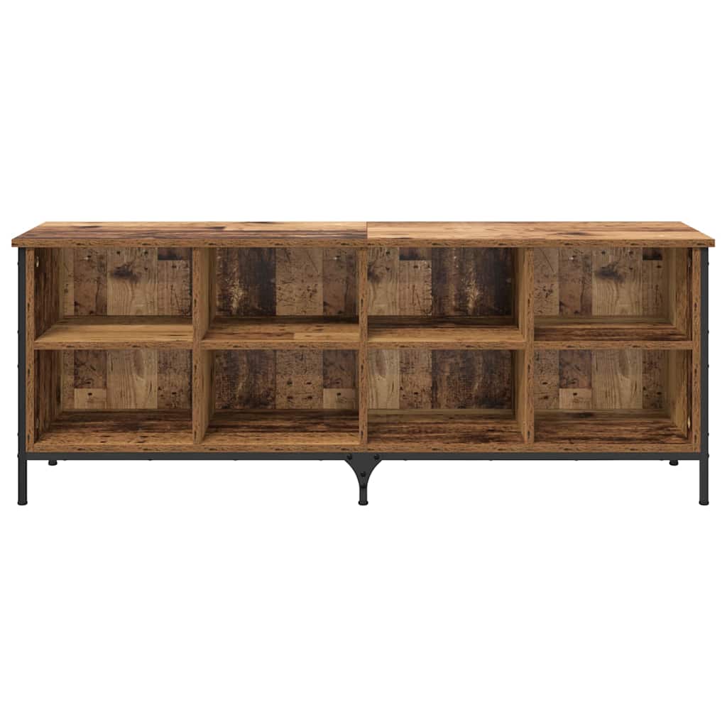 Sko skab 131 x 35 x 50 cm Ingeniørt træ og jern Gammelt træ