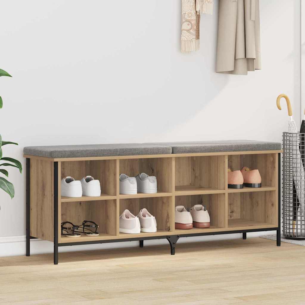 Sko skab 131 x 35 x 50 cm Ingeniørt træ og jern Artisan-eg