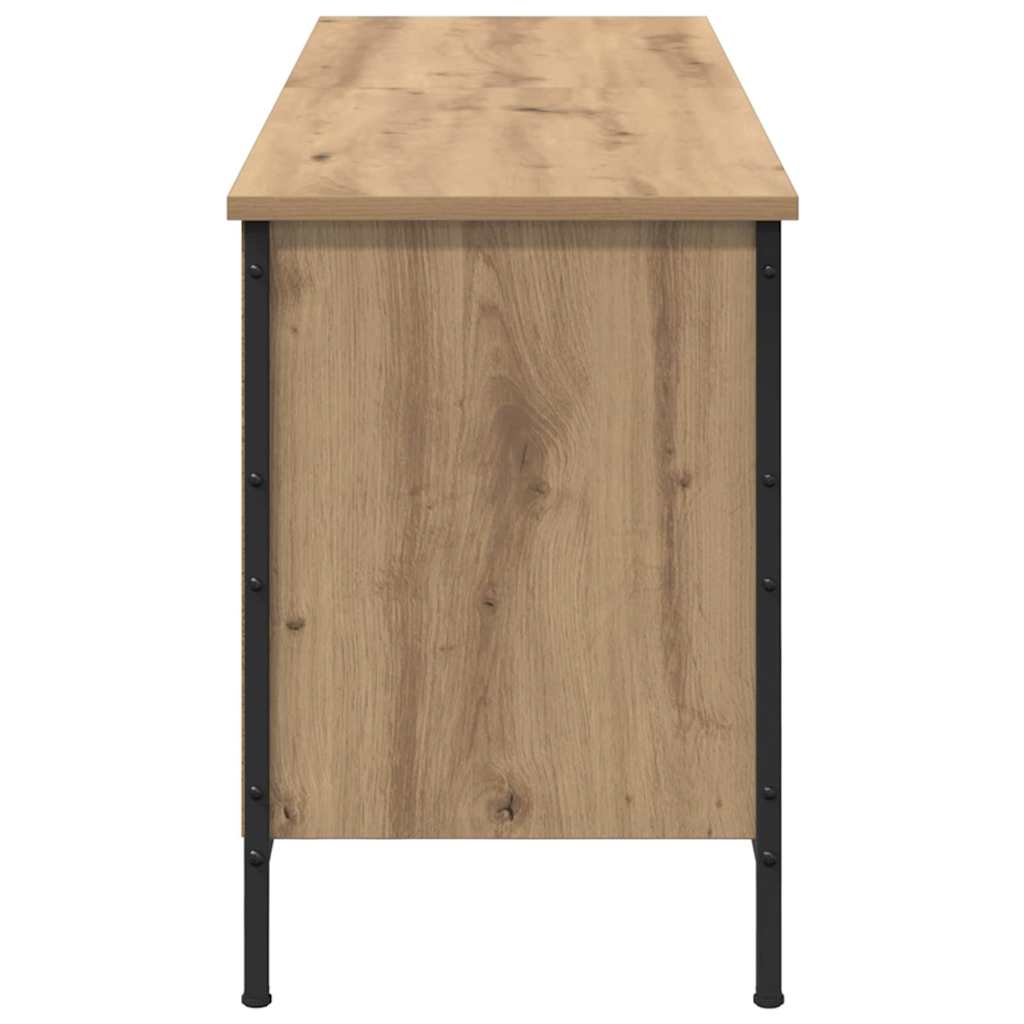 Sko skab 131 x 35 x 50 cm Ingeniørt træ og jern Artisan-eg