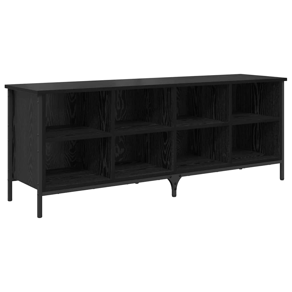 Sko skab 131 x 35 x 50 cm Ingeniørt træ og jern Sort eg