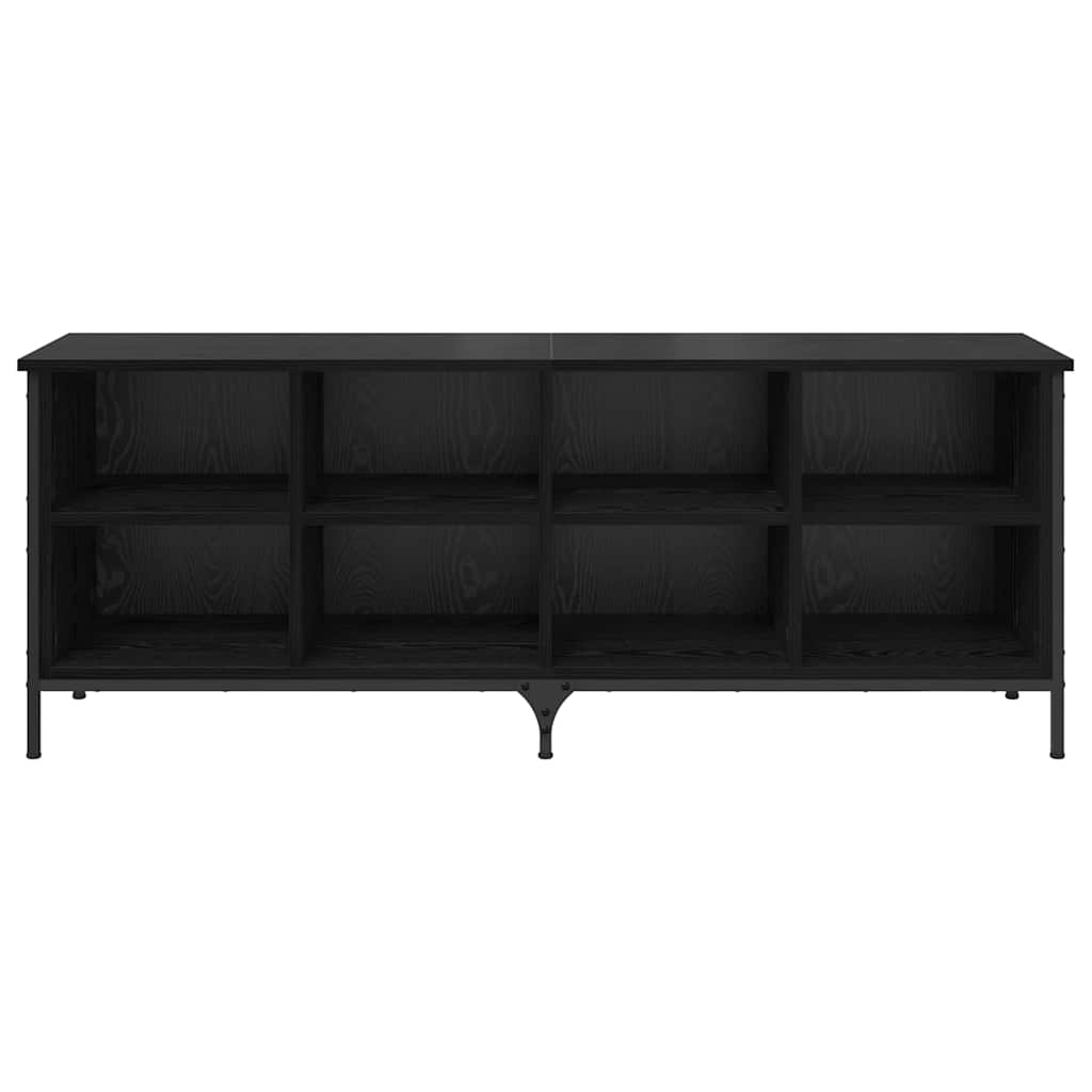 Sko skab 131 x 35 x 50 cm Ingeniørt træ og jern Sort eg