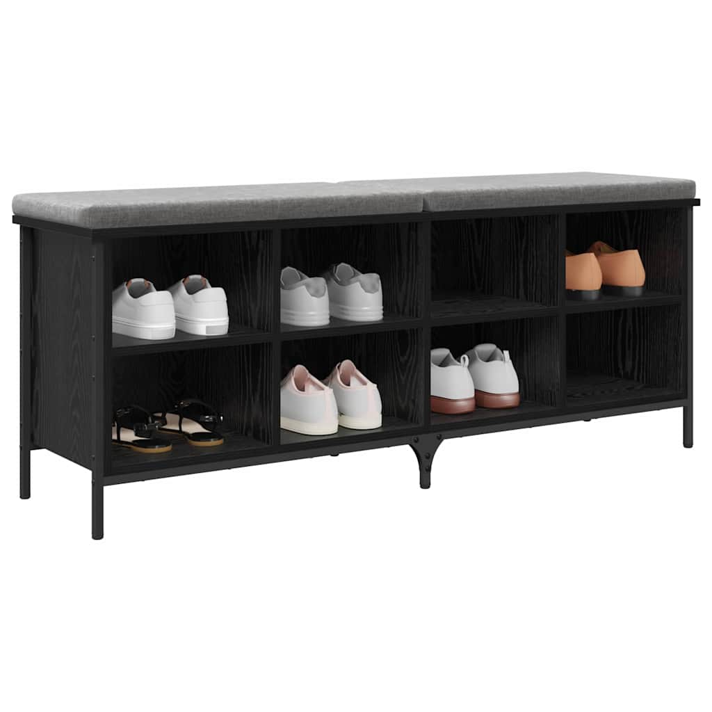 Sko skab 131 x 35 x 50 cm Ingeniørt træ og jern Sort eg