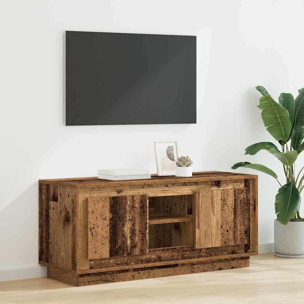 TV-skab 102 x 35 x 45 cm Gammelt træ Konstrueret træ