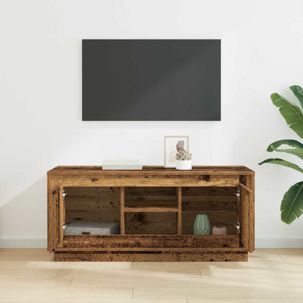 TV-skab 102 x 35 x 45 cm Gammelt træ Konstrueret træ