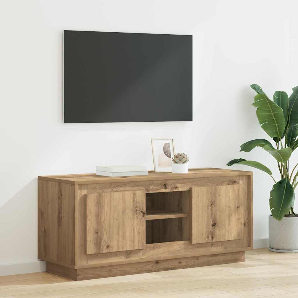TV-skab 102 x 35 x 45 cm Artisan Egetræ Konstrueret træ