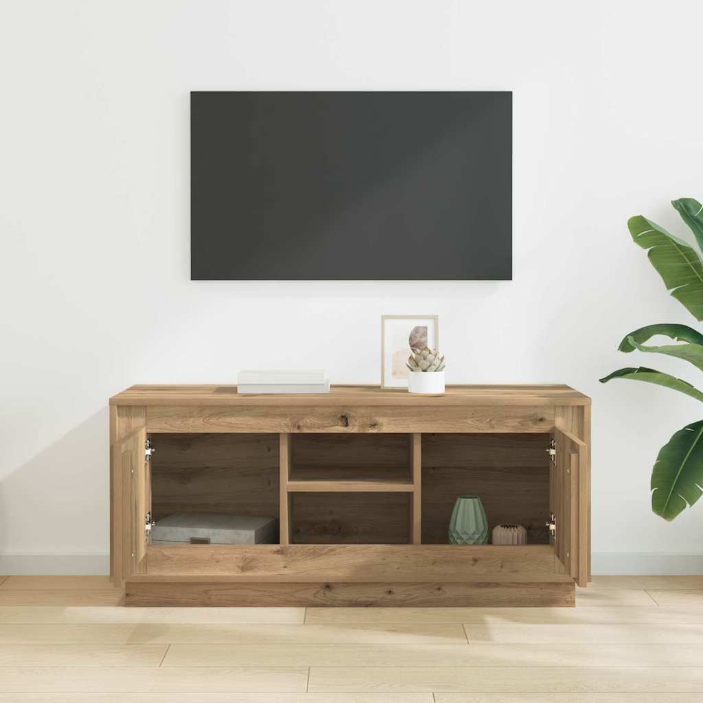 TV-skab 102 x 35 x 45 cm Artisan Egetræ Konstrueret træ