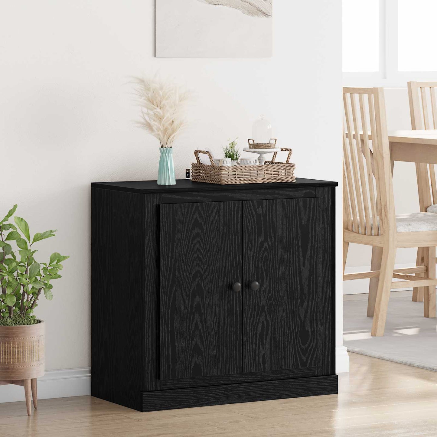 Sideboard 70 x 35,5 x 67,5 cm Sort eg Konstrueret træ