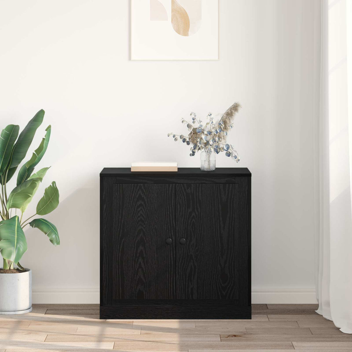 Sideboard 70 x 35,5 x 67,5 cm Sort eg Konstrueret træ
