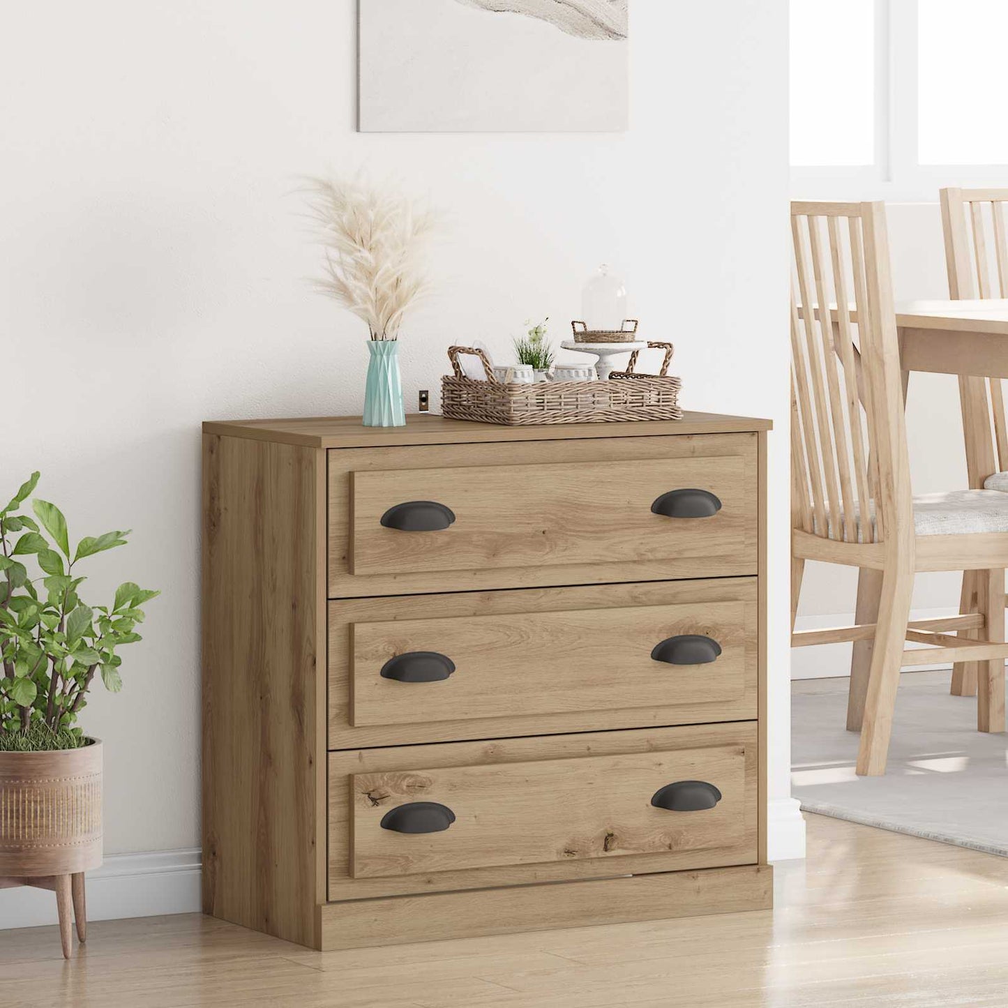 Sideboard Artisan Egetræ 70 x 35,5 x 67,5 cm Konstrueret træ