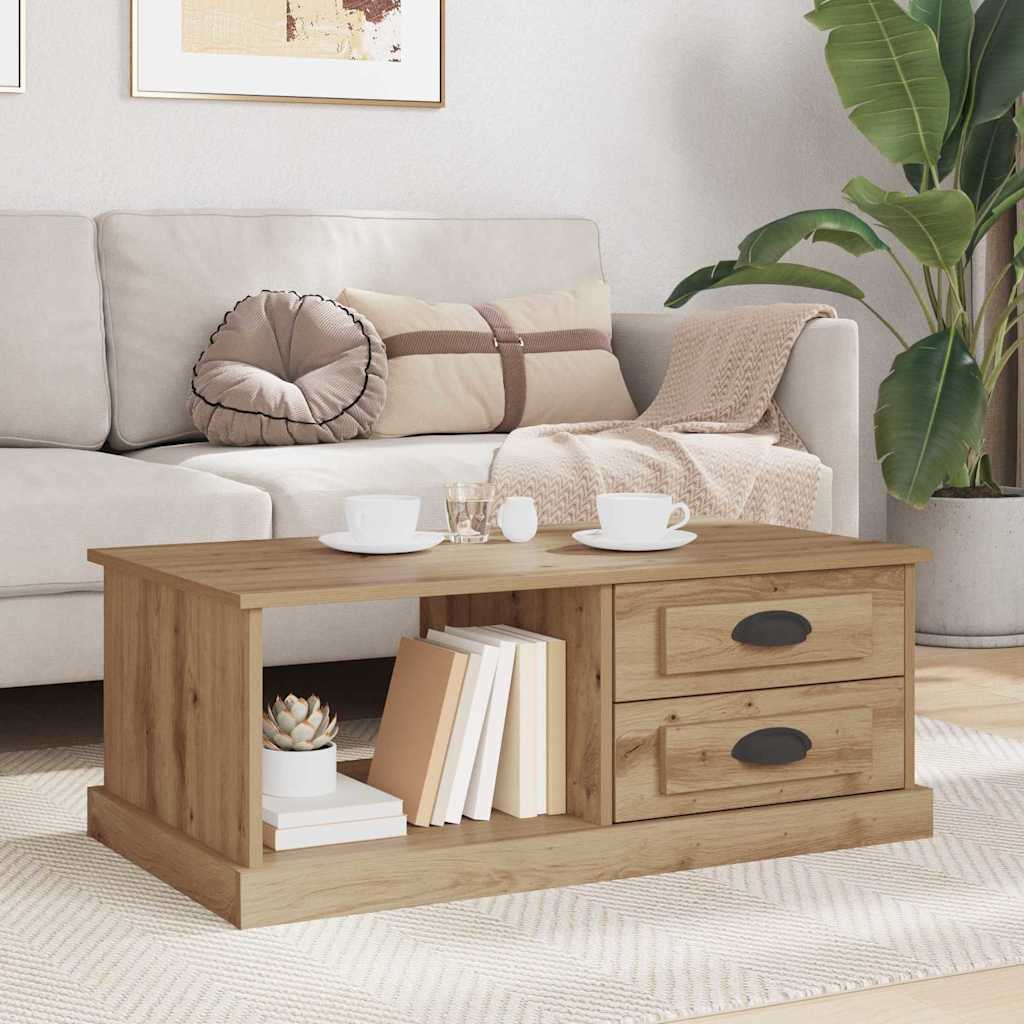 Sofabord Artisan Egetræ 90 x 50 x 35 cm Konstrueret træ