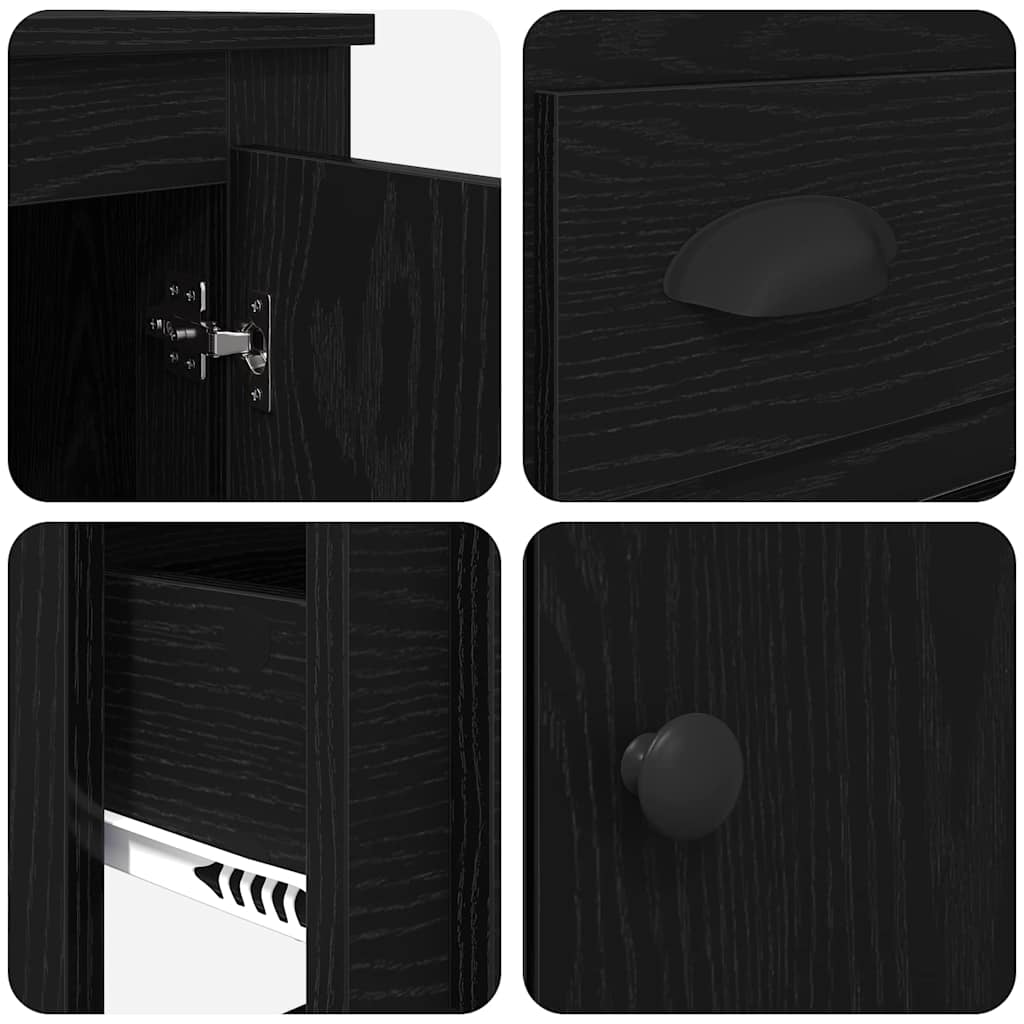 Highboard Sort eg 60 x 35,5 x 103,5 cm Konstrueret træ