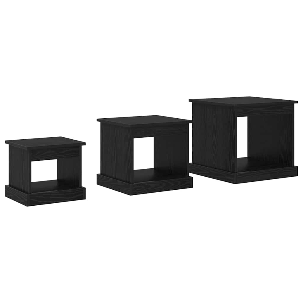 Sofabord 3 stk. Sort eg 48 x 45 x 45 cm Konstrueret træ