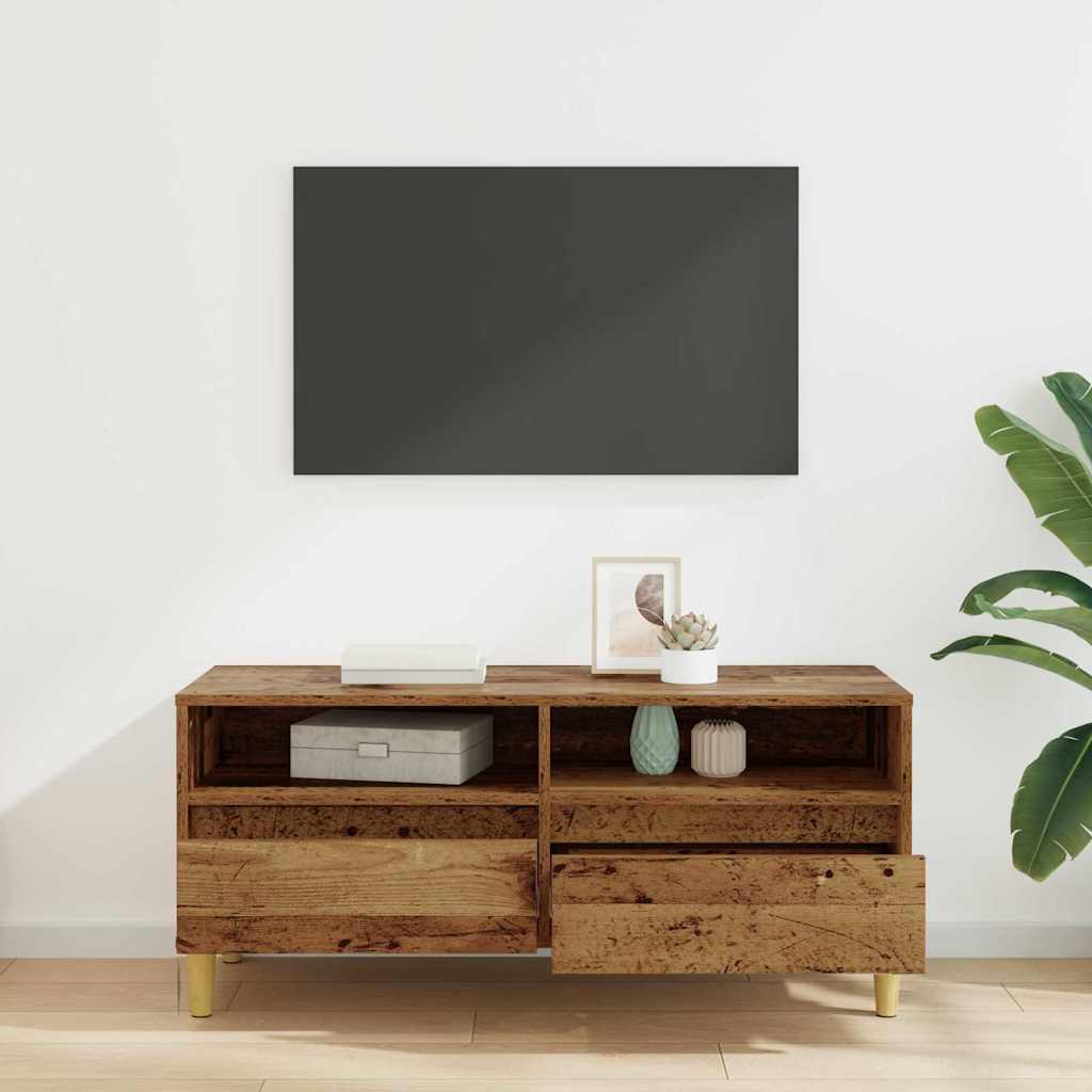 TV-skab 100 x 34,5 x 44,5 cm Gammelt træ Konstrueret træ