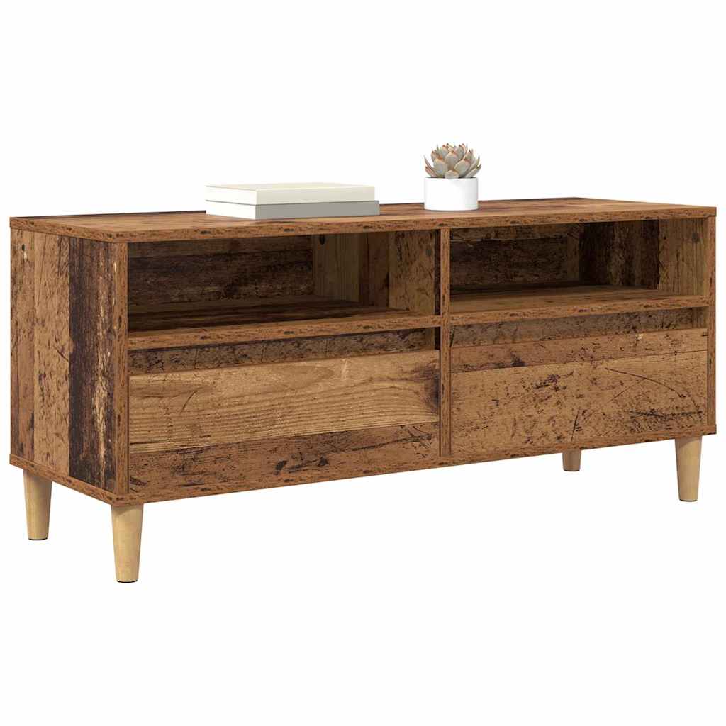TV-skab 100 x 34,5 x 44,5 cm Gammelt træ Konstrueret træ