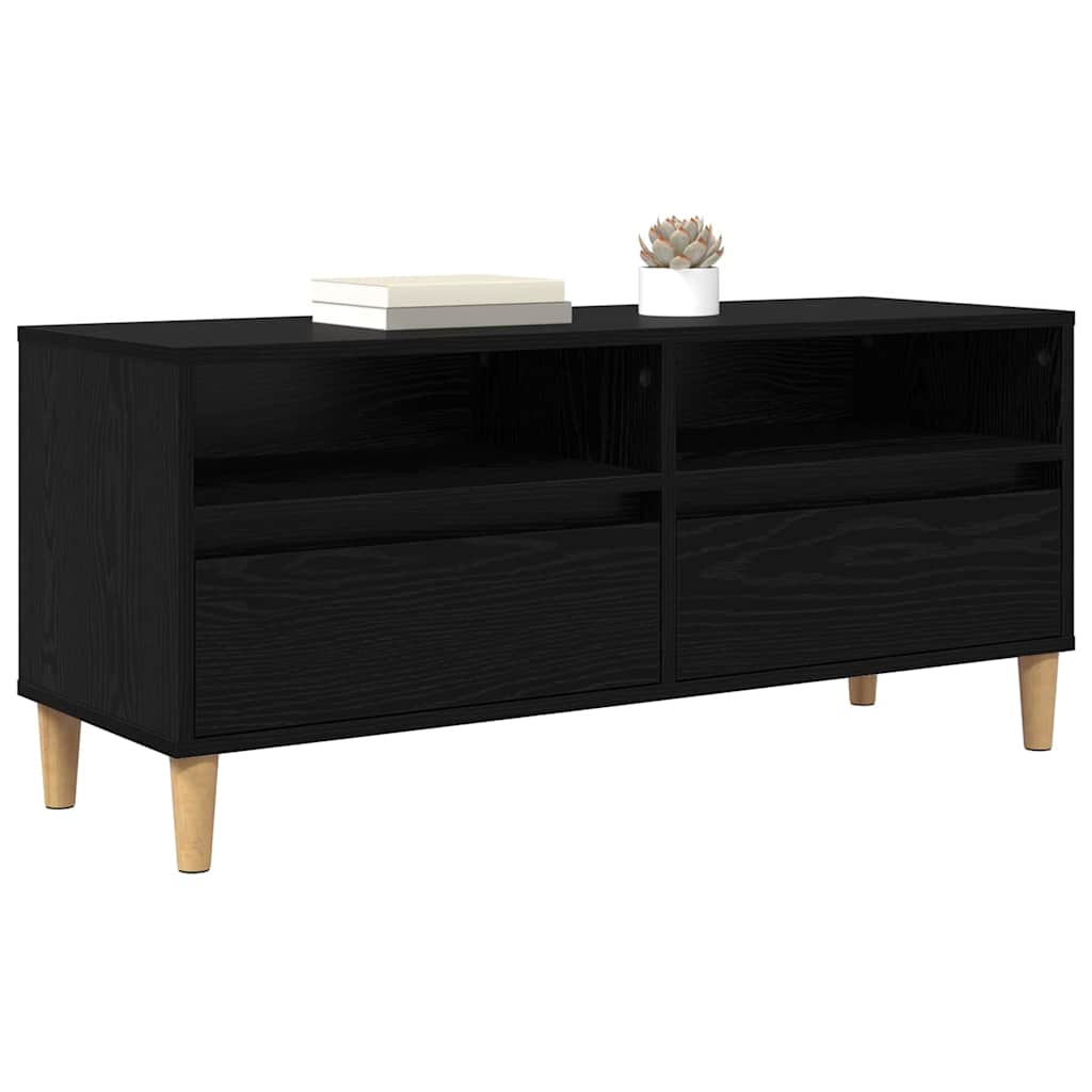 TV-skab 100 x 34,5 x 44,5 cm Sort eg Konstrueret træ