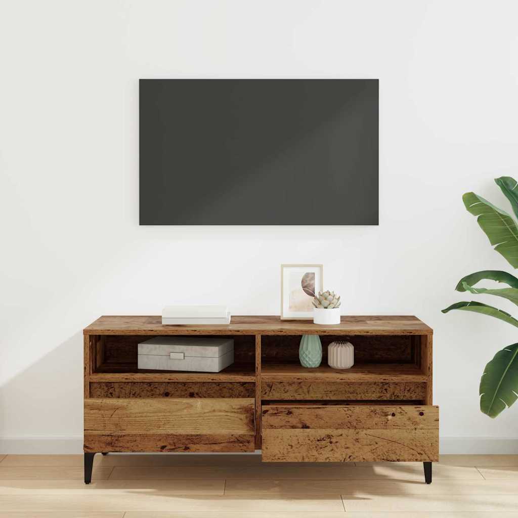 TV-skab Gammelt træ 100 x 34,5 x 44,5 cm Ingeniørt træ og jern