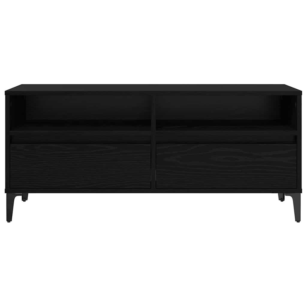 TV-skab Sort eg 100 x 34,5 x 44,5 cm Ingeniørt træ og jern