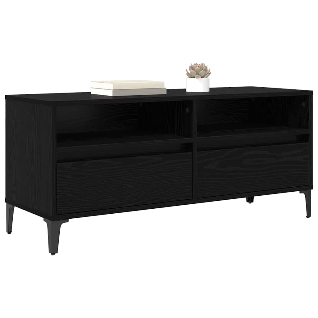 TV-skab Sort eg 100 x 34,5 x 44,5 cm Ingeniørt træ og jern