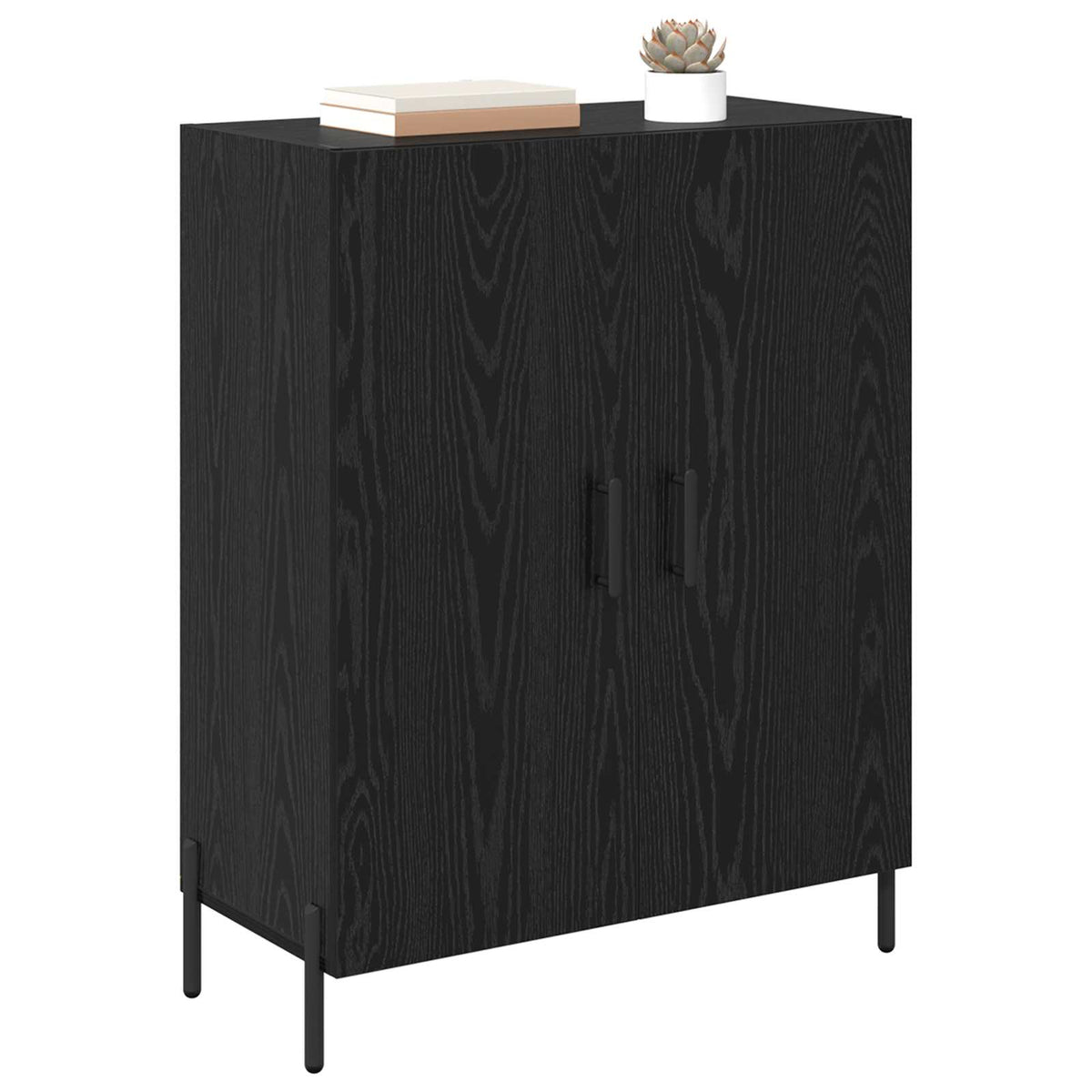 Sideboard Sort eg 69,5 x 34 x 90 cm Konstrueret træ