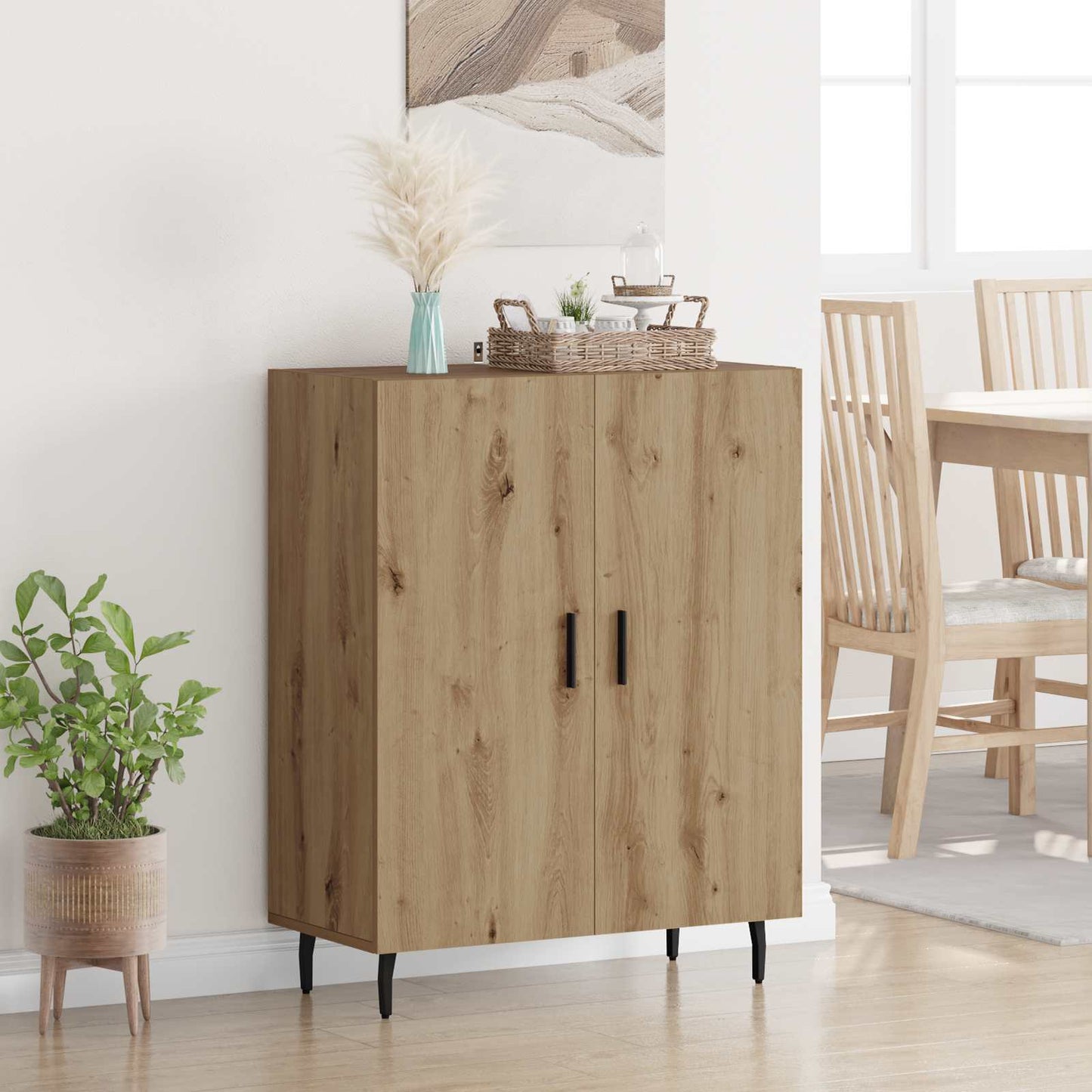 Sideboard Artisan Egetræ 69,5 x 34 x 90 cm Konstrueret træ