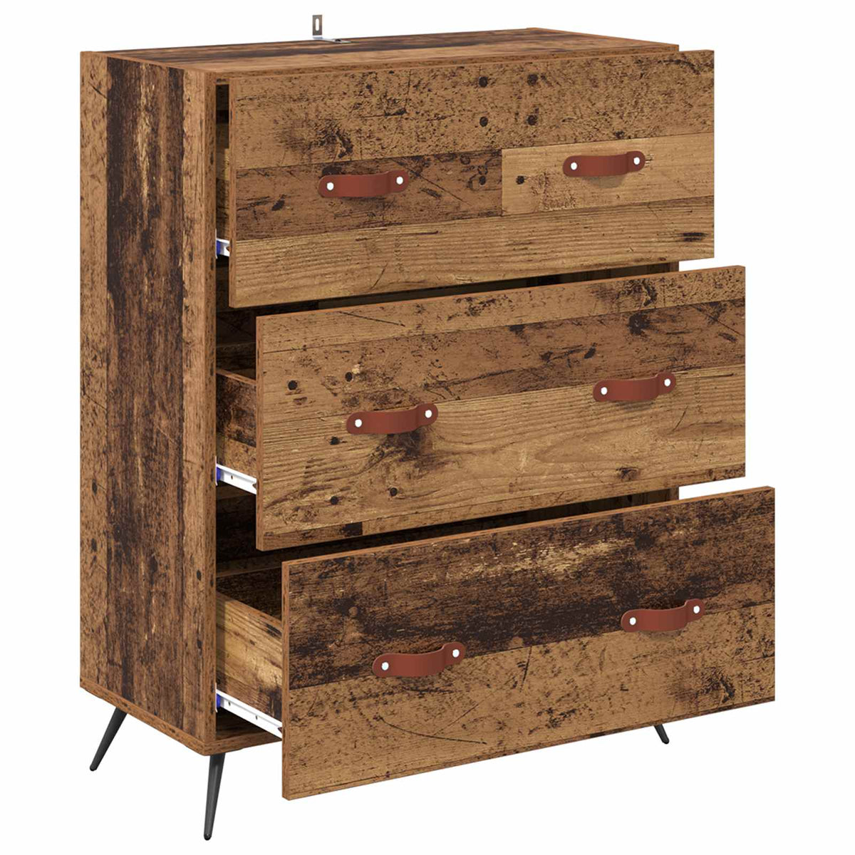 Skuffeskab Gammelt træ 69,5 x 34 x 90 cm Konstrueret træ