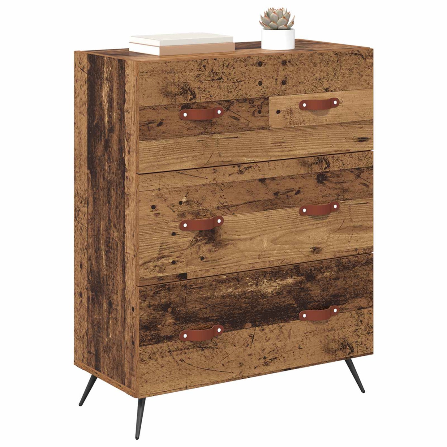 Skuffeskab Gammelt træ 69,5 x 34 x 90 cm Konstrueret træ