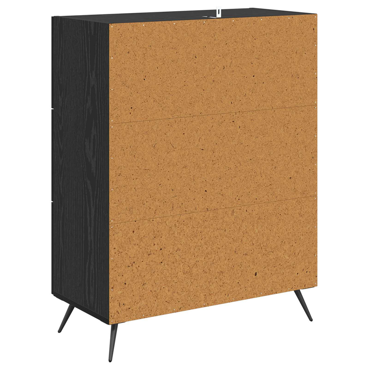 Skuffeskab med skuffe Sort Eg 69,5 x 34 x 90 cm Konstrueret træ