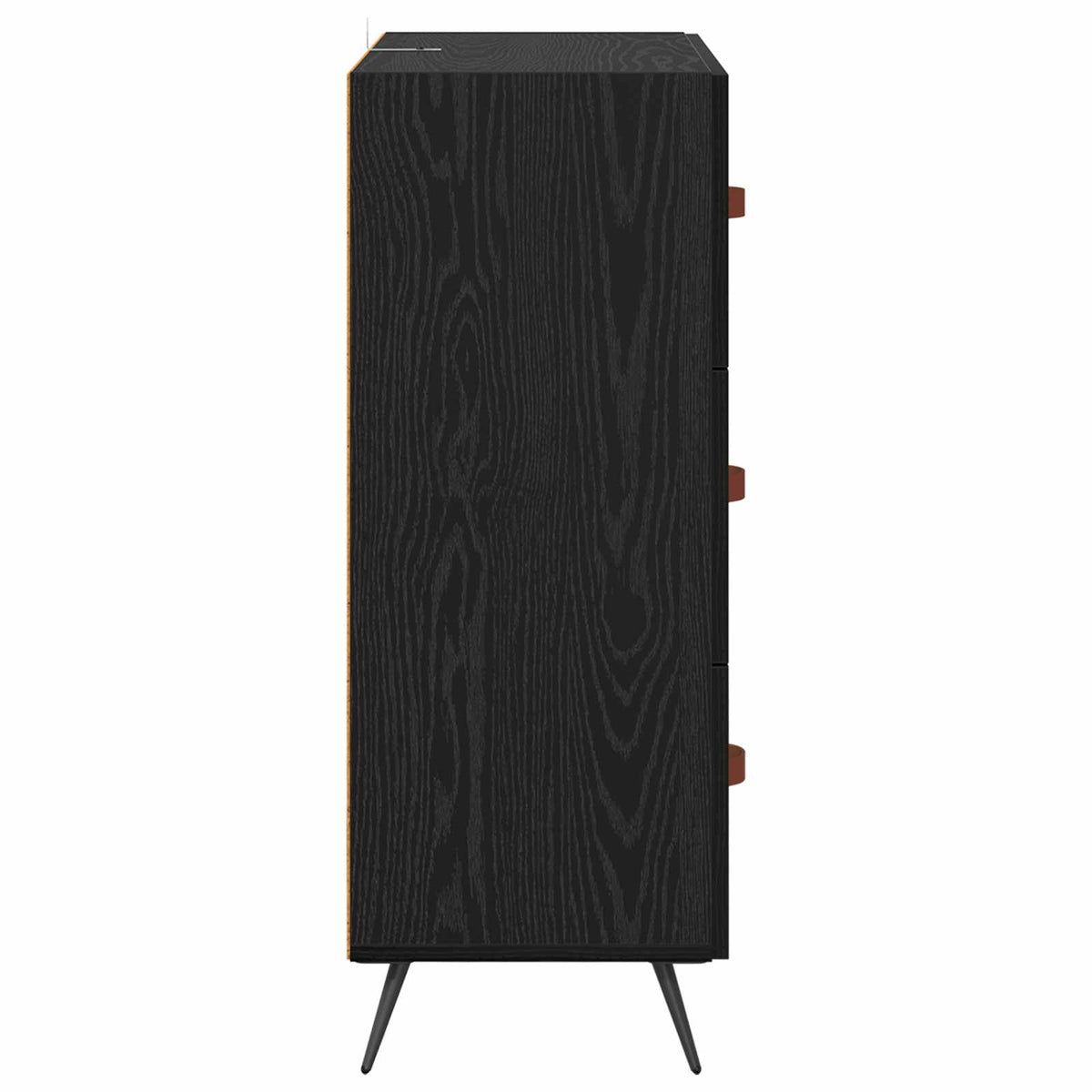 Skuffeskab med skuffe Sort Eg 69,5 x 34 x 90 cm Konstrueret træ
