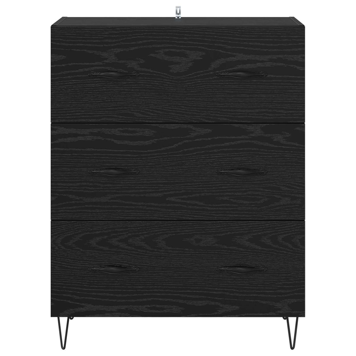 Sideboard Sort eg 69,5 x 34 x 90 cm Ingeniørt træ og jern